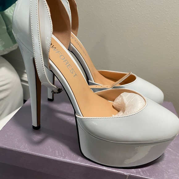 Chic White Platform Heels - Picture 3 of 8
